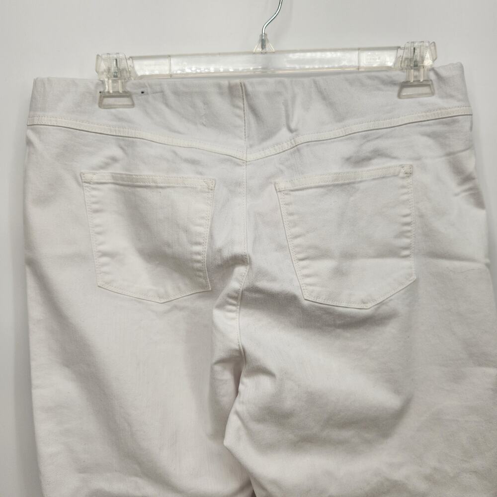 Soft Surroundings White Denim Elastic Waistband Pull on Cropped Jeans Women's XL - Picture 8 of 9